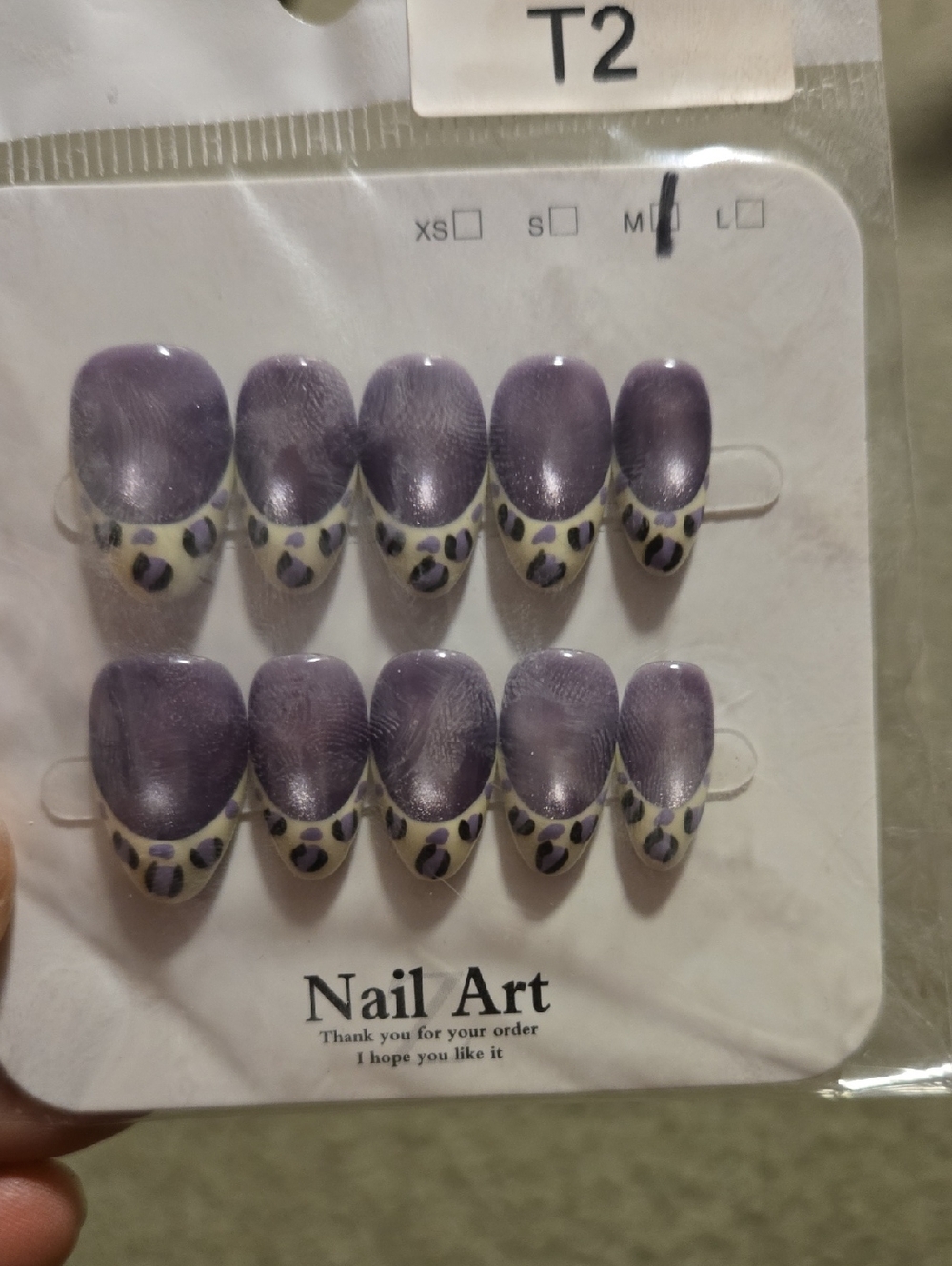 Purple Leopard Accent Press-On Nail Set